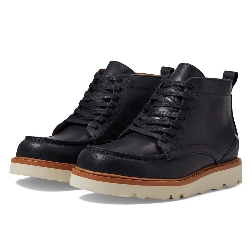 New LABEL Go-to Moc Boot Men's Boots Black/Cloud Cream : 10 M, Leather
